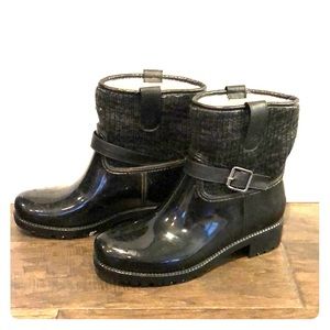 dav women’s rain boots black Shelton waterproof